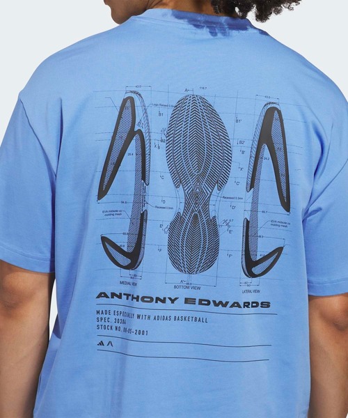 adidas(アディダス)の「アンソニー・エドワーズ GFX スキーマティック Tシャツ / アディダス adidas(Tシャツ/カットソー・メンズ・ブルー・LARGE/X-LARGE/XX-LARGE/3XL/MEDIUM/SMALL/X-SMALL)」の4枚目の写真