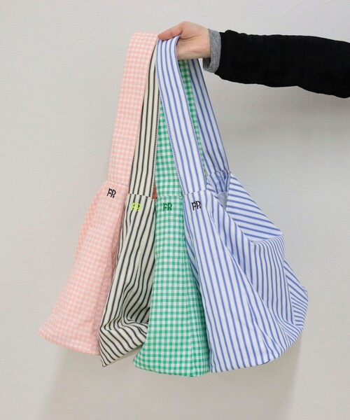 fredy emue（フレディエミュ）の「ストライプ/ギンガムワンショルバッグ（ショルダーバッグ・レディース・ブラック系その他/ブラック系その他2/ピンク系その他/ブルー系その他/グリーン系その他・FREE）」の21枚目の写真