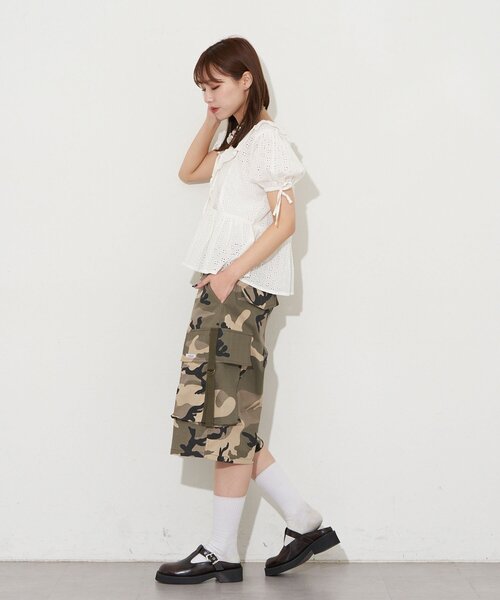 CIAOPANIC（チャオパニック）の「【UNESS/ユーネス】カーゴハーフパンツ（その他パンツ・レディース・カーキ/ベージュ・ONE SIZE）」の6枚目の写真