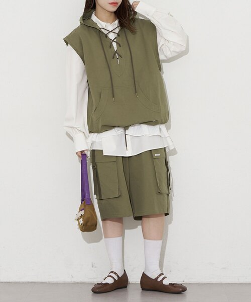CIAOPANIC（チャオパニック）の「【UNESS/ユーネス】カーゴハーフパンツ（その他パンツ・レディース・カーキ/ベージュ・ONE SIZE）」の11枚目の写真