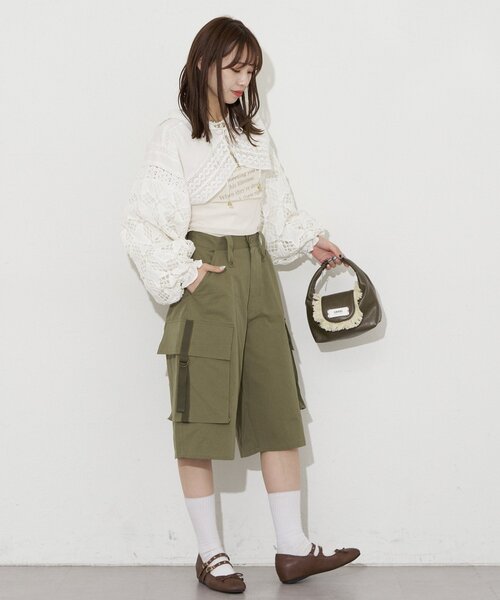 CIAOPANIC（チャオパニック）の「【UNESS/ユーネス】カーゴハーフパンツ（その他パンツ・レディース・カーキ/ベージュ・ONE SIZE）」の14枚目の写真