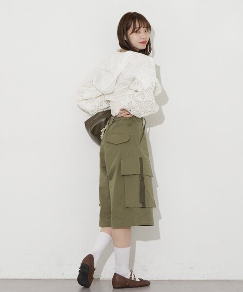 CIAOPANIC（チャオパニック）の「【UNESS/ユーネス】カーゴハーフパンツ（その他パンツ・レディース・カーキ/ベージュ・ONE SIZE）」の15枚目の写真