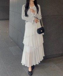 SNIDEL | Sustainableプリーツティアードスカート【SWFS261070 追加生産分】(スカート)