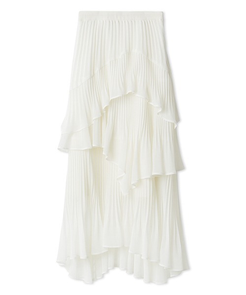 SNIDEL（スナイデル）の「Sustainableプリーツティアードスカート【SWFS261070 追加生産分】（スカート・レディース・ホワイト・0/1）」の9枚目の写真
