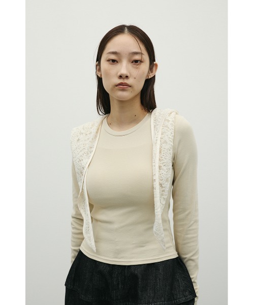 STYLEMIXER（スタイルミキサー）の「パウダーブリーチトップ（Tシャツ/カットソー・レディース・ライトブラウン/ブルー/ブラック/ベージュ・SMALL/MEDIUM）」の4枚目の写真