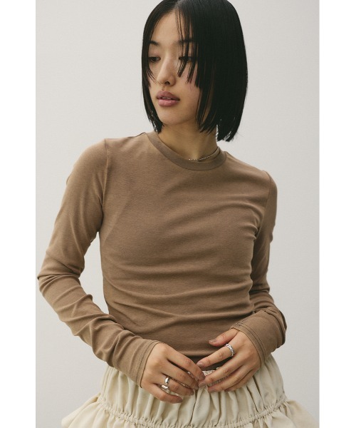 STYLEMIXER（スタイルミキサー）の「パウダーブリーチトップ（Tシャツ/カットソー・レディース・ライトブラウン/ブルー/ブラック/ベージュ・SMALL/MEDIUM）」の3枚目の写真