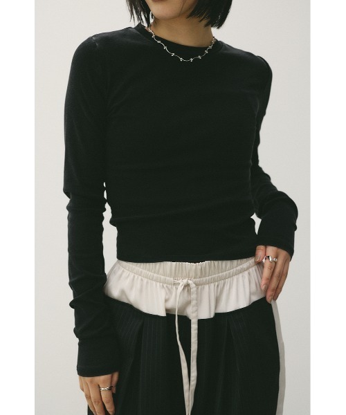 STYLEMIXER（スタイルミキサー）の「パウダーブリーチトップ（Tシャツ/カットソー・レディース・ライトブラウン/ブルー/ブラック/ベージュ・SMALL/MEDIUM）」の2枚目の写真