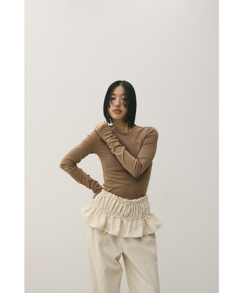 STYLEMIXER（スタイルミキサー）の「パウダーブリーチトップ（Tシャツ/カットソー・レディース・ライトブラウン/ブルー/ブラック/ベージュ・SMALL/MEDIUM）」の14枚目の写真