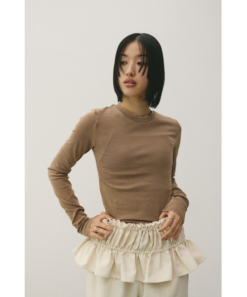 STYLEMIXER（スタイルミキサー）の「パウダーブリーチトップ（Tシャツ/カットソー・レディース・ライトブラウン/ブルー/ブラック/ベージュ・SMALL/MEDIUM）」の16枚目の写真