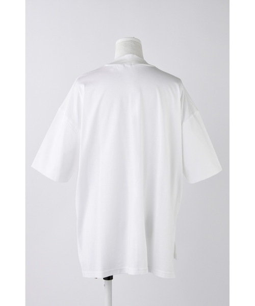 ENFOLD（エンフォルド）の「HIGH-NECK SHIRT-SLEEVE T-SHIRT（Tシャツ/カットソー・レディース・ホワイト/ブラック・38）」の7枚目の写真