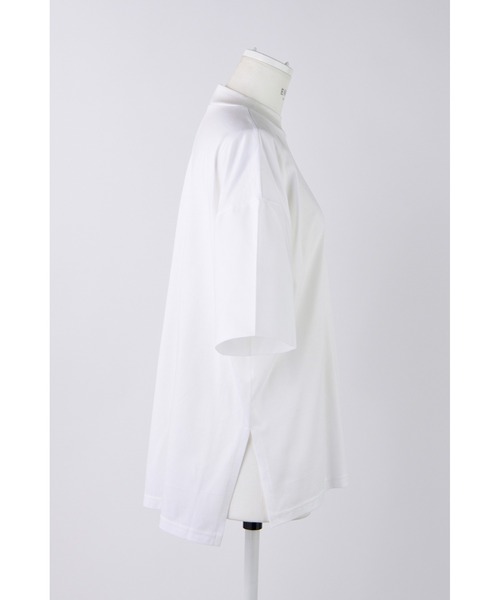 ENFOLD（エンフォルド）の「HIGH-NECK SHIRT-SLEEVE T-SHIRT（Tシャツ/カットソー・レディース・ホワイト/ブラック・38）」の6枚目の写真