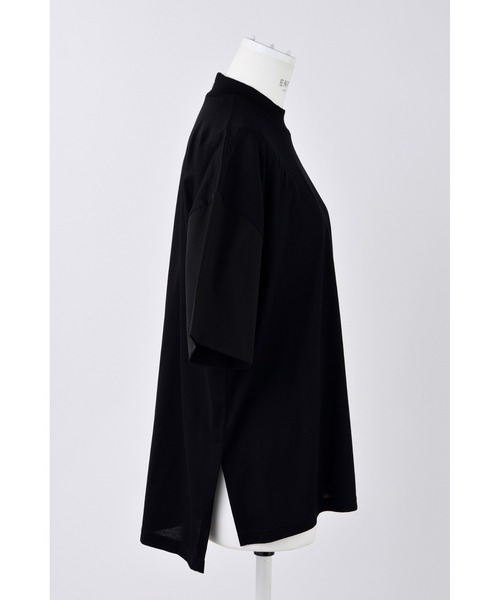 ENFOLD（エンフォルド）の「HIGH-NECK SHIRT-SLEEVE T-SHIRT（Tシャツ/カットソー・レディース・ホワイト/ブラック・38）」の3枚目の写真