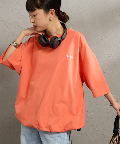 +phenix（プラスフェニックス）の「[＋phenix/プラスフェニックス] 別注 ワンポイント刺繍ロゴ ドローコードTシャツ【追加】（Tシャツ/カットソー・メンズ・ホワイト/ブラック/オレンジ/チャコールグレー/グレー・M/XL/L）」の5枚目の写真
