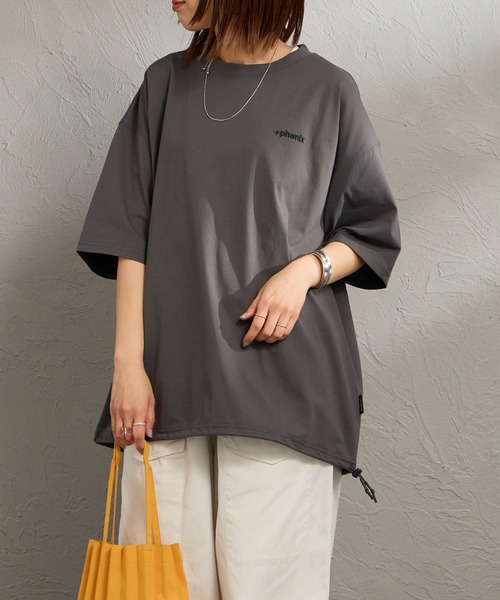 +phenix（プラスフェニックス）の「[＋phenix/プラスフェニックス] 別注 ワンポイント刺繍ロゴ ドローコードTシャツ【追加】（Tシャツ/カットソー・メンズ・ホワイト/ブラック/オレンジ/チャコールグレー/グレー・M/XL/L）」の13枚目の写真