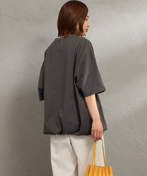 +phenix（プラスフェニックス）の「[＋phenix/プラスフェニックス] 別注 ワンポイント刺繍ロゴ ドローコードTシャツ【追加】（Tシャツ/カットソー・メンズ・ホワイト/ブラック/オレンジ/チャコールグレー/グレー・M/XL/L）」の7枚目の写真