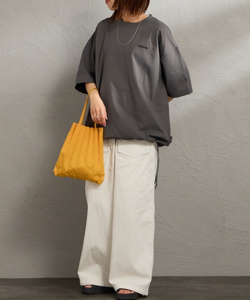 +phenix（プラスフェニックス）の「[＋phenix/プラスフェニックス] 別注 ワンポイント刺繍ロゴ ドローコードTシャツ【追加】（Tシャツ/カットソー・メンズ・ホワイト/ブラック/オレンジ/チャコールグレー/グレー・M/XL/L）」の8枚目の写真