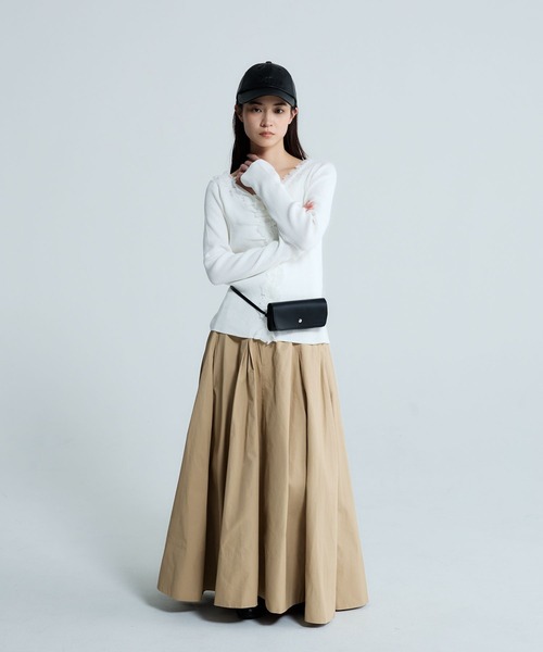 JEANASIS（ジーナシス）の「12Gレーストリムリブカーディガン/663959（カーディガン/ボレロ・レディース・ホワイト/グレー系その他/ブラック・FREE）」の16枚目の写真