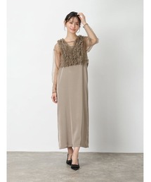 【3点SET】シアートップス×キャミワンピース×チュールビスチェ