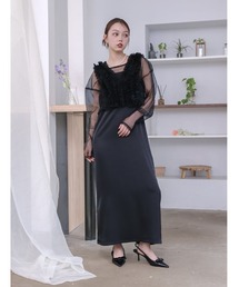 【3点SET】シアートップス×キャミワンピース×チュールビスチェ