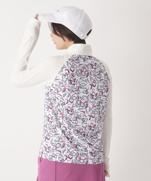 adabat(アダバット)の「UVカット ラインフラワープリントハーフジッププルオーバー(Tシャツ/カットソー・レディース・ブラック系/ホワイト系1/ライトイエロー系1・42/40/38)」の8枚目の写真