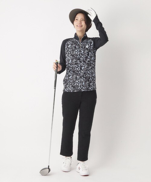 adabat(アダバット)の「UVカット ラインフラワープリントハーフジッププルオーバー(Tシャツ/カットソー・レディース・ブラック系/ホワイト系1/ライトイエロー系1・42/40/38)」の17枚目の写真
