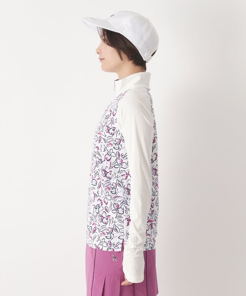 adabat(アダバット)の「UVカット ラインフラワープリントハーフジッププルオーバー(Tシャツ/カットソー・レディース・ブラック系/ホワイト系1/ライトイエロー系1・42/40/38)」の20枚目の写真