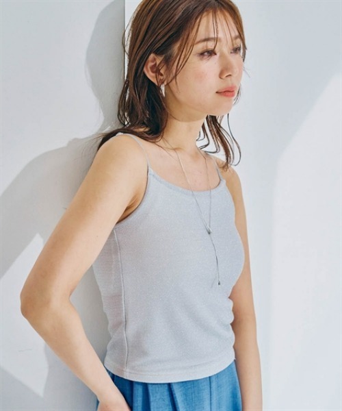 nissen（ニッセン）の「カップ付ラメキャミソール（キャミソール・レディース・シルバー系/ブラック/ベージュ・S/LL/L/M）」の12枚目の写真