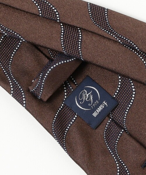 BEAMS F（ビームスエフ）の「シルク ストライプ ネクタイ（ネクタイ・メンズ・ブラウン/ネイビー・ONE SIZE）」の4枚目の写真