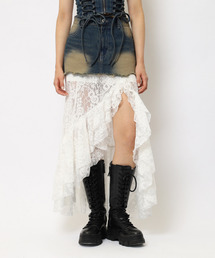 SPIRALGIRL | レースドッキングロングデニムスカート(デニムスカート)