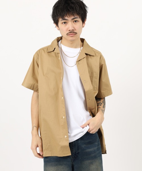 OMNES（オムネス）の「OMNES Another Edition 製品洗いタイプライターオープンカラー半袖シャツ（シャツ/ブラウス・メンズ・ベージュ/ホワイト・M/L）」の9枚目の写真