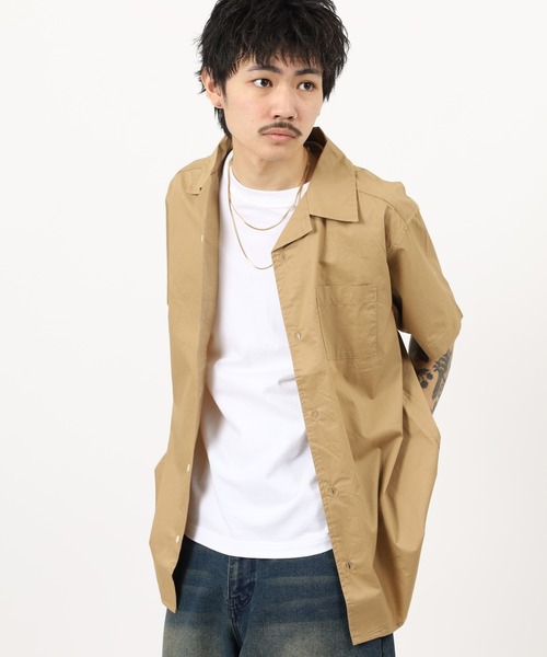 OMNES（オムネス）の「OMNES Another Edition 製品洗いタイプライターオープンカラー半袖シャツ（シャツ/ブラウス・メンズ・ベージュ/ホワイト・M/L）」の10枚目の写真