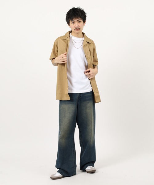 OMNES（オムネス）の「OMNES Another Edition 製品洗いタイプライターオープンカラー半袖シャツ（シャツ/ブラウス・メンズ・ベージュ/ホワイト・M/L）」の12枚目の写真