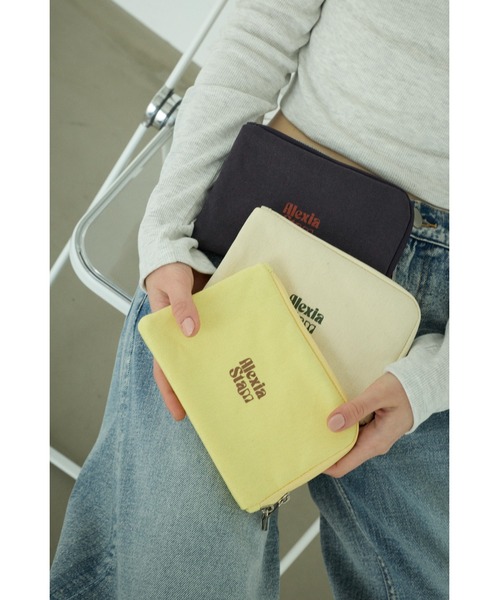 ALEXIA STAM(アリシアスタン)の「L-zip Pouch /L型ポーチ(ポーチ・レディース・イエロー/ネイビー/アイボリー・FREE)」の5枚目の写真