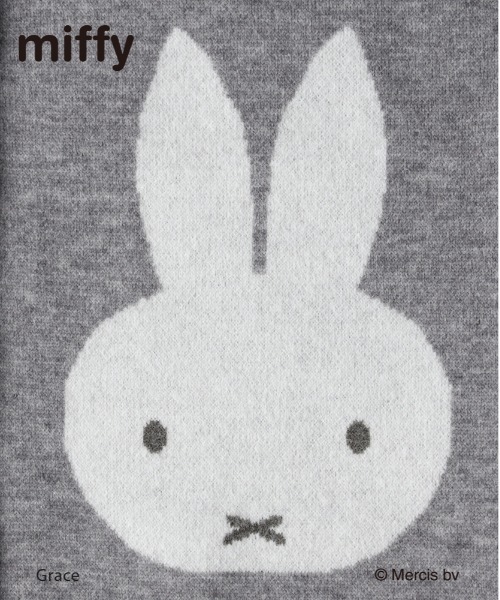 Right-on(ライトオン)の「【miffy】ミッフィー フェイス柄 ニットカーディガン (ジャガード編み / カラフルボタン / ゆったりシルエット)(カーディガン/ボレロ・レディース・ライトベージュ/グレー・L/M)」の7枚目の写真