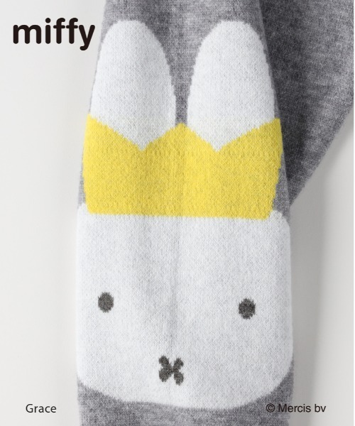 Right-on(ライトオン)の「【miffy】ミッフィー フェイス柄 ニットカーディガン (ジャガード編み / カラフルボタン / ゆったりシルエット)(カーディガン/ボレロ・レディース・ライトベージュ/グレー・L/M)」の10枚目の写真