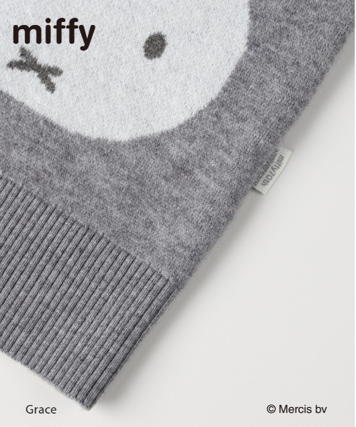 Right-on(ライトオン)の「【miffy】ミッフィー フェイス柄 ニットカーディガン (ジャガード編み / カラフルボタン / ゆったりシルエット)(カーディガン/ボレロ・レディース・ライトベージュ/グレー・L/M)」の11枚目の写真