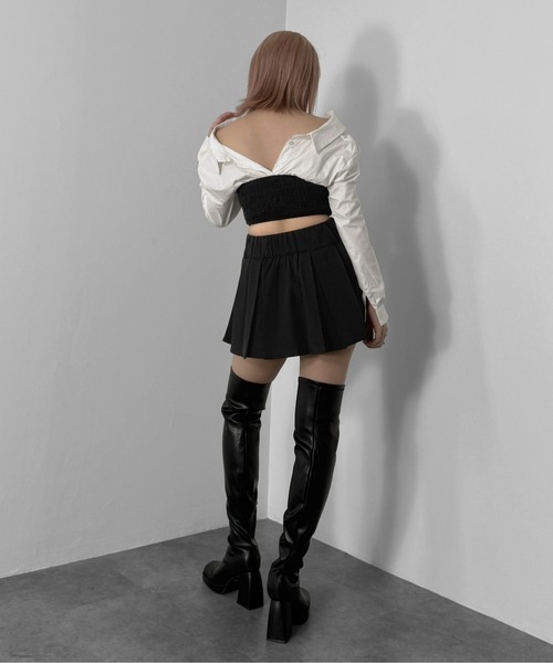 jiasecond.(ジアセカンド)の「【jiasecond.】シャツレイヤードセットアップ / トップス シャツ スカート レイヤード風 プリーツ セットアップ ブラック グレー ZOZOTOWN限定(シャツ/ブラウス・レディース・ブラック/グレー・FREE)」の13枚目の写真