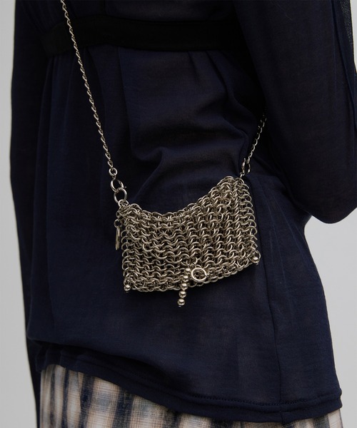 Ameri（アメリ）の「SMALL CHARM BAG ACCESSORY（ネックレス・レディース・シルバー/ブラック・FREE）」の4枚目の写真