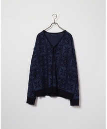 many men many mind（メニーメンメニーマインド）の「many men many mind / 綿タッチAc渡りJQD総柄Vカーデ（カーディガン/ボレロ）」