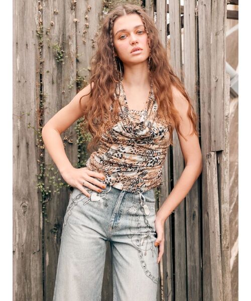 EVRIS(エヴリス)の「フェイクグラフィックワイドパンツ(デニムパンツ・レディース・インディゴブルー/ブラック/ライトブルー・SMALL/MEDIUM)」の11枚目の写真