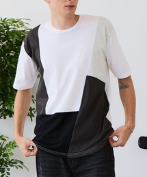 【ZERO STAIN/ゼロステイン】汗染みの目立ちにくいTシャツ ZEROSTAIN 切り替えデザインTシャツ 防汚 UVカット 綿タッチ・厚手
