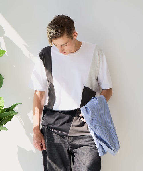 UNIIT(ユニット)の「【ZERO STAIN/ゼロステイン】汗染みの目立ちにくいTシャツ ZEROSTAIN 切り替えデザインTシャツ 防汚 UVカット 綿タッチ・厚手(Tシャツ/カットソー・メンズ・ホワイト系その他2/ブルー系その他3/ブラック系その他2/ブルー系その他/ホワイト系その他3/ホワイト系その他・X-LARGE/LARGE/MEDIUM)」の15枚目の写真