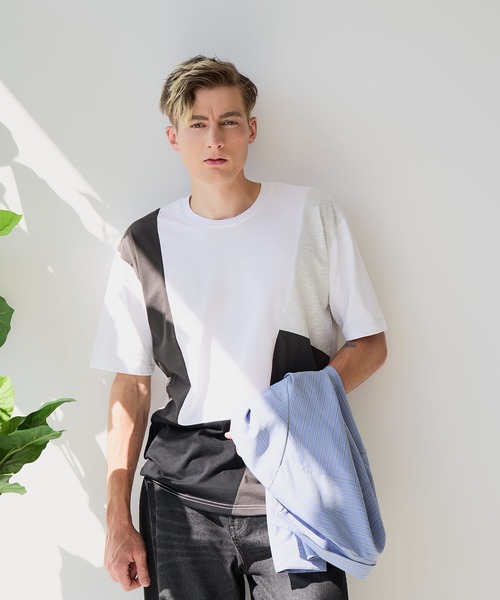 UNIIT(ユニット)の「【ZERO STAIN/ゼロステイン】汗染みの目立ちにくいTシャツ ZEROSTAIN 切り替えデザインTシャツ 防汚 UVカット 綿タッチ・厚手(Tシャツ/カットソー・メンズ・ホワイト系その他2/ブルー系その他3/ブラック系その他2/ブルー系その他/ホワイト系その他3/ホワイト系その他・X-LARGE/LARGE/MEDIUM)」の16枚目の写真