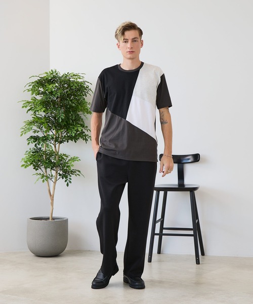UNIIT(ユニット)の「【ZERO STAIN/ゼロステイン】汗染みの目立ちにくいTシャツ ZEROSTAIN 切り替えデザインTシャツ 防汚 UVカット 綿タッチ・厚手(Tシャツ/カットソー・メンズ・ホワイト系その他2/ブルー系その他3/ブラック系その他2/ブルー系その他/ホワイト系その他3/ホワイト系その他・X-LARGE/LARGE/MEDIUM)」の18枚目の写真