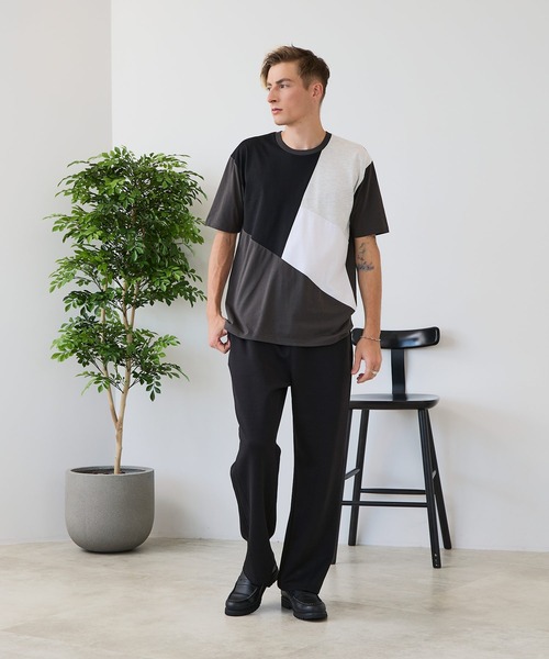 UNIIT(ユニット)の「【ZERO STAIN/ゼロステイン】汗染みの目立ちにくいTシャツ ZEROSTAIN 切り替えデザインTシャツ 防汚 UVカット 綿タッチ・厚手(Tシャツ/カットソー・メンズ・ホワイト系その他2/ブルー系その他3/ブラック系その他2/ブルー系その他/ホワイト系その他3/ホワイト系その他・X-LARGE/LARGE/MEDIUM)」の8枚目の写真