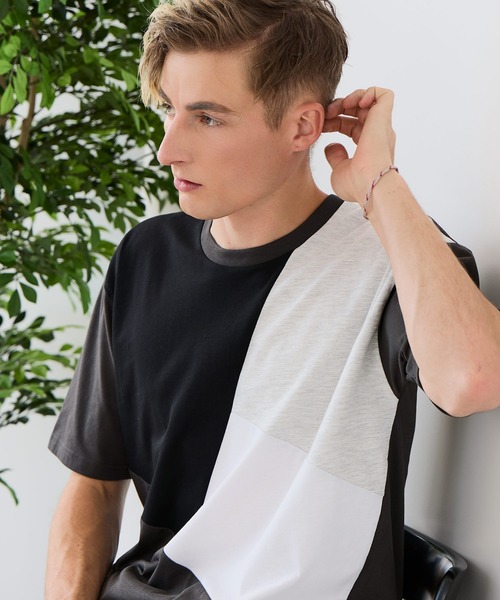 UNIIT(ユニット)の「【ZERO STAIN/ゼロステイン】汗染みの目立ちにくいTシャツ ZEROSTAIN 切り替えデザインTシャツ 防汚 UVカット 綿タッチ・厚手(Tシャツ/カットソー・メンズ・ホワイト系その他2/ブルー系その他3/ブラック系その他2/ブルー系その他/ホワイト系その他3/ホワイト系その他・X-LARGE/LARGE/MEDIUM)」の13枚目の写真