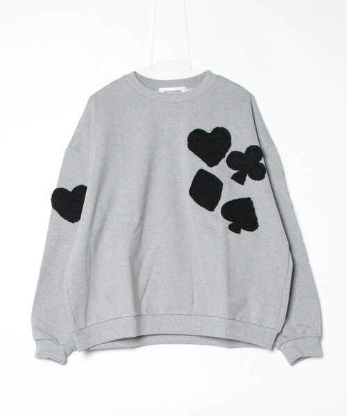 DISCOVERED（ディスカバード）の「PLAYCARD CROCHET MOTIF SWEAT（スウェット・メンズ・ブラック/グレー・SMALL/LARGE）」の10枚目の写真