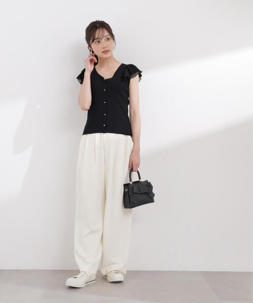 PROPORTION BODY DRESSING(プロポーションボディドレッシング)の「部分シアーラッフルニット / 1216170407(ニット/セーター・レディース・ホワイト系その他/ブラック/イエロー・MEDIUM/SMALL)」の7枚目の写真