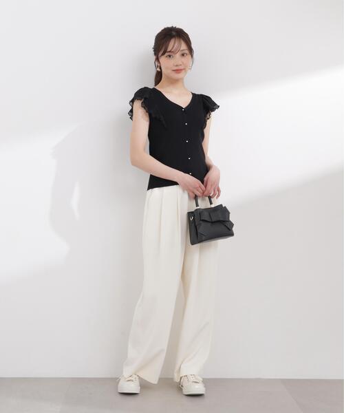 PROPORTION BODY DRESSING(プロポーションボディドレッシング)の「部分シアーラッフルニット / 1216170407(ニット/セーター・レディース・ホワイト系その他/ブラック/イエロー・MEDIUM/SMALL)」の8枚目の写真