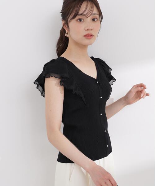PROPORTION BODY DRESSING(プロポーションボディドレッシング)の「部分シアーラッフルニット / 1216170407(ニット/セーター・レディース・ホワイト系その他/ブラック/イエロー・MEDIUM/SMALL)」の9枚目の写真